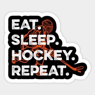 eat sleep hockey repeat Sticker